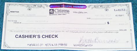 Citizens Bank Cashier S Check